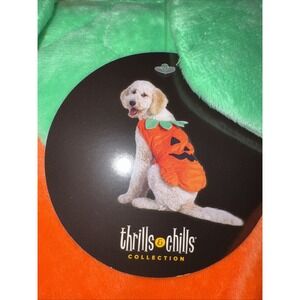 NEW Thrills N Chills Pet Dog‎ Plush Costume size L  Jack o lantern Pumpkin